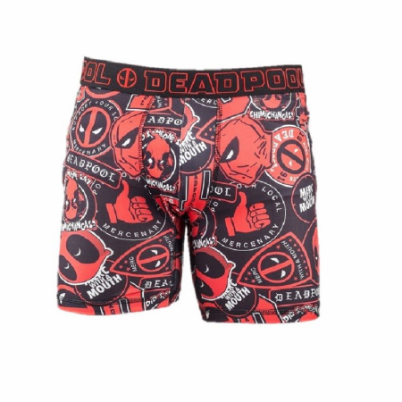 Deadpool Character and Symbols All Over Men's Underwear Boxer Briefs